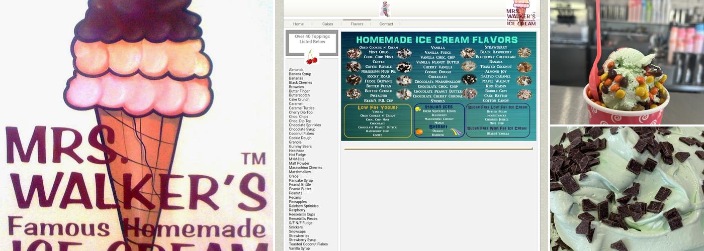 Mrs. Walker's Homemade Ice Cream Menu