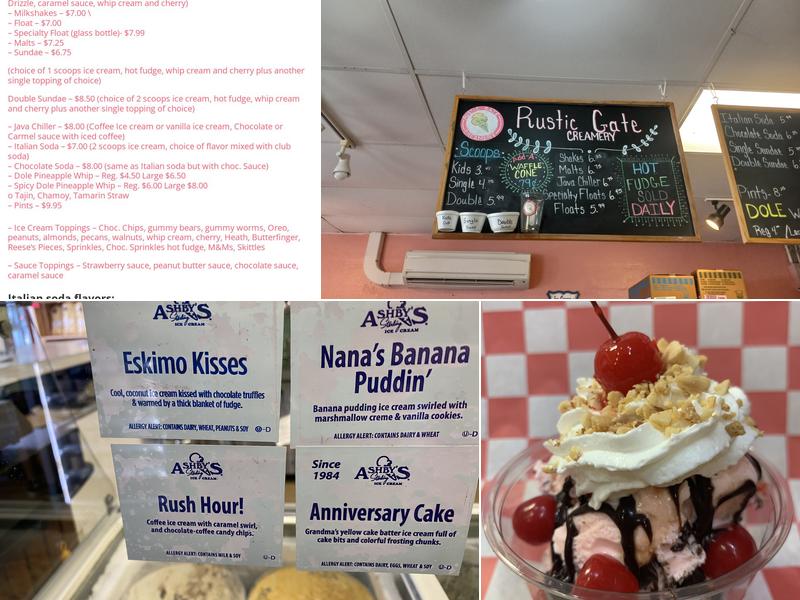 Rustic Gate Creamery Menu