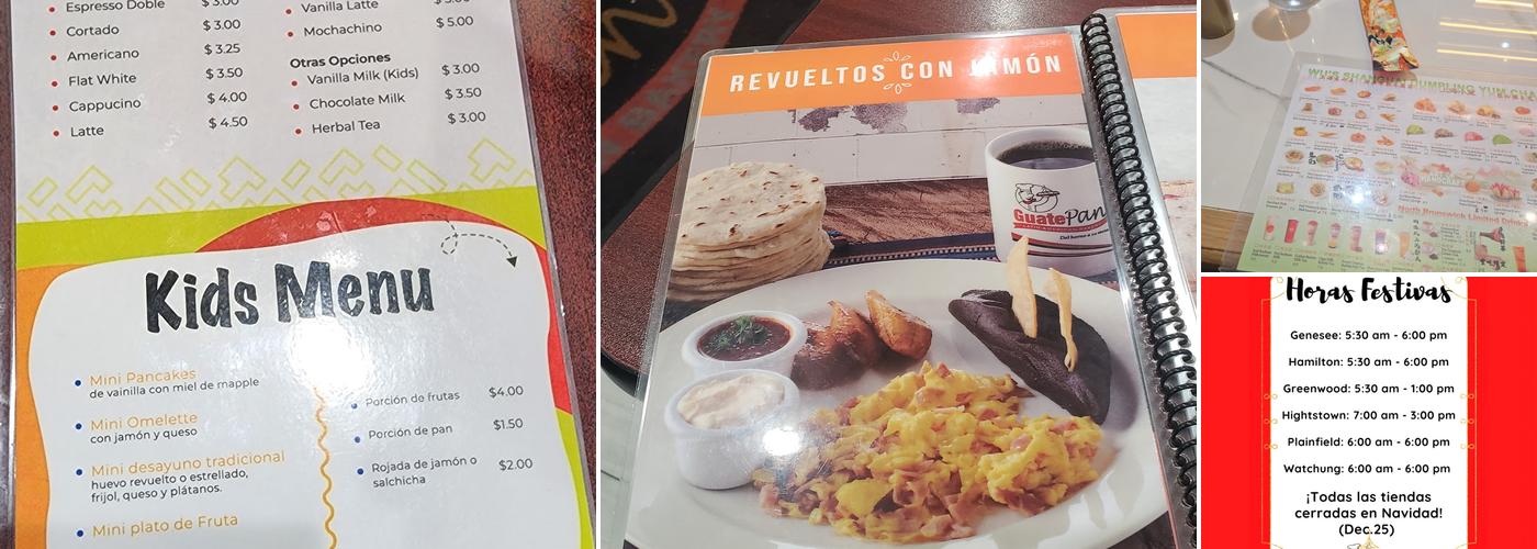 Guatepan Bakery Menu