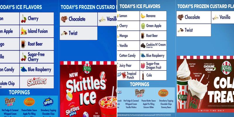 Rita's Italian Ice & Frozen Custard Menu