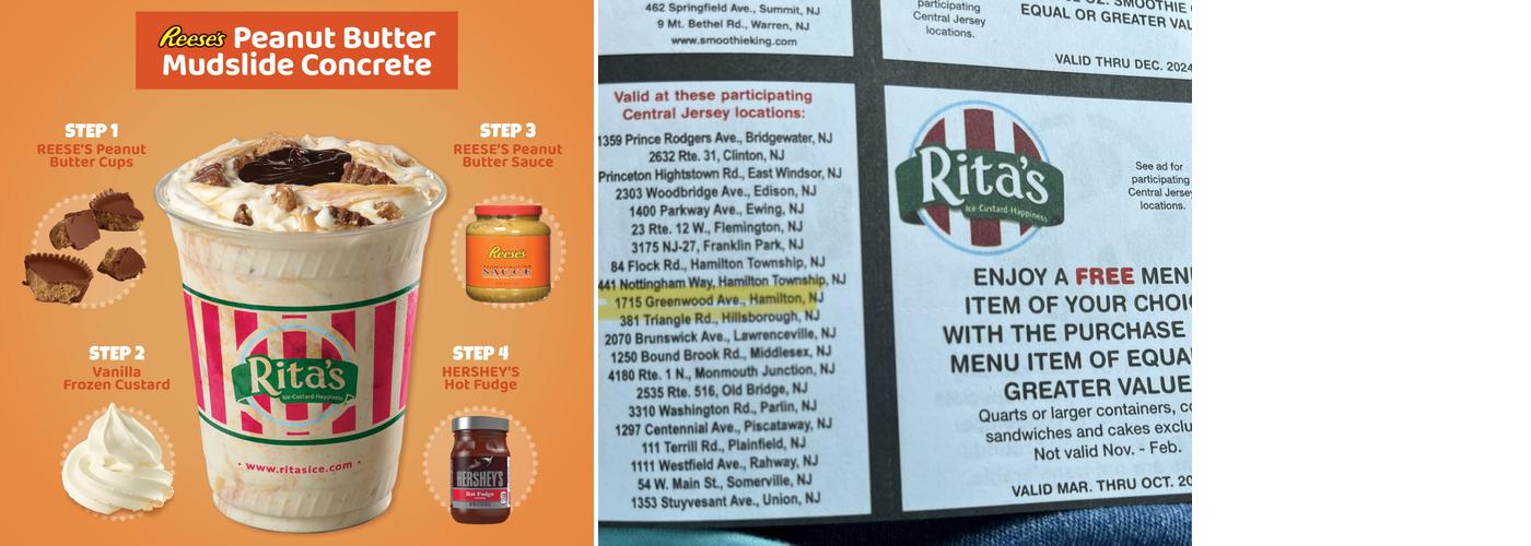 Rita's Italian Ice & Frozen Custard Menu