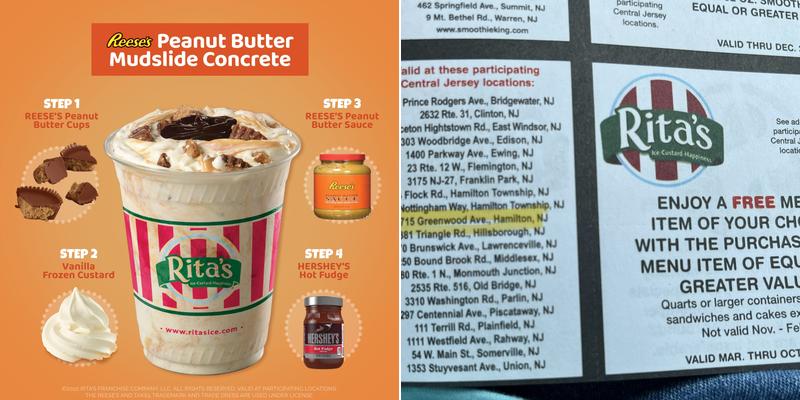 Rita's Italian Ice & Frozen Custard Menu