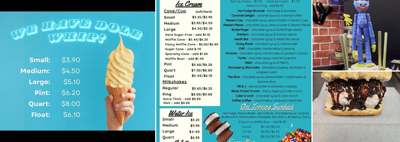 JoJo's Ice Cream and Water Ice Menu