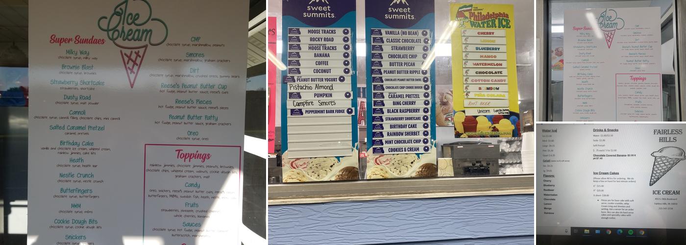 Fairless Hills Frozen Custard Inc. Menu
