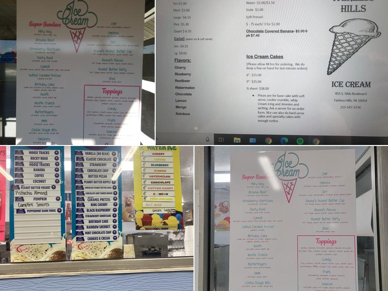 Fairless Hills Frozen Custard Inc. Menu