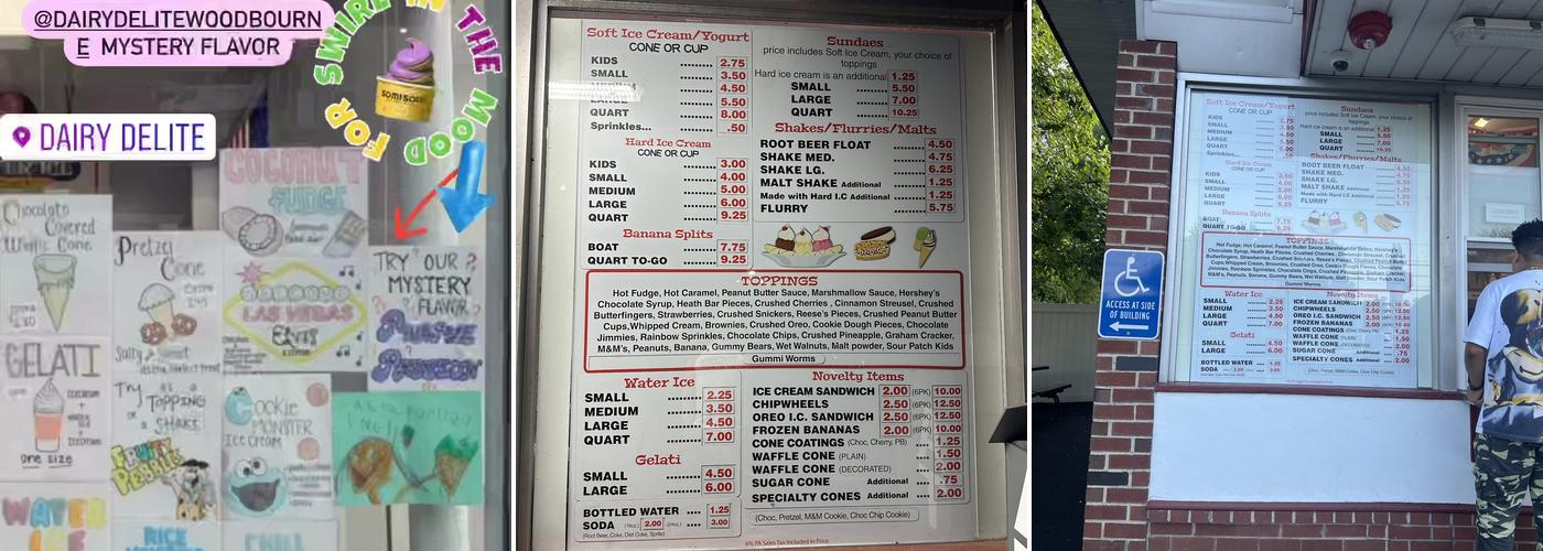 Dairy Delite Menu