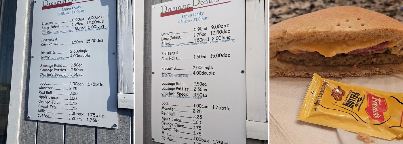 Dreaming Donuts Menu