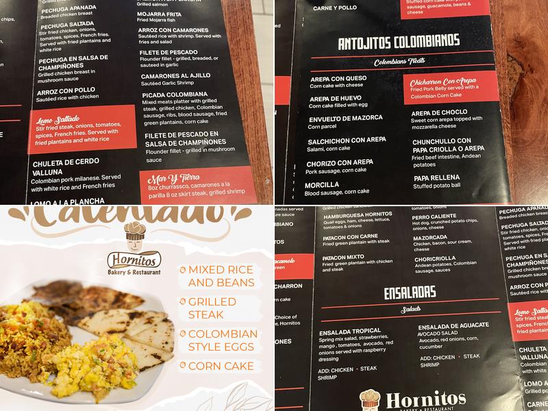 Hornitos Restaurant and Bakery Menu