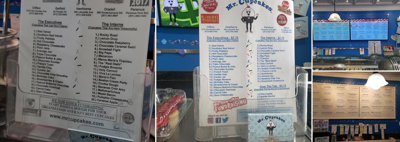 Mr. Cupcakes Menu