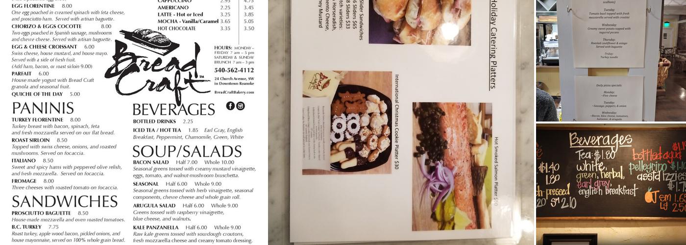 Bread Craft Menu