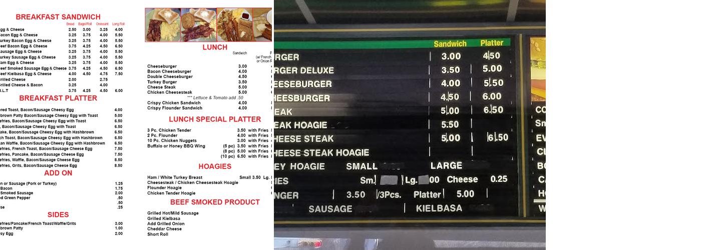 Fresh Donuts Menu