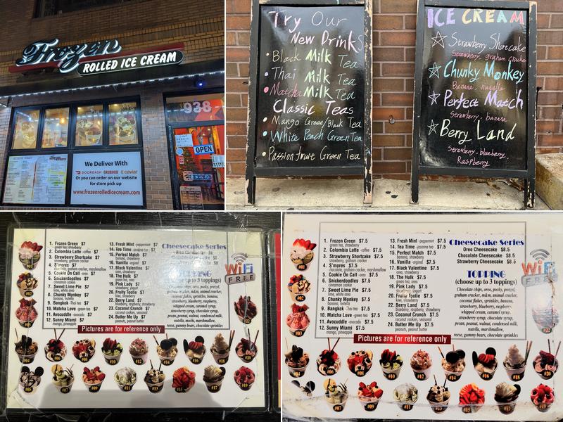 Frozen - Rolled Ice Cream Menu