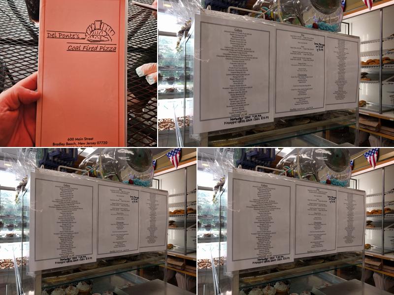 Del Ponte's Bakery Menu