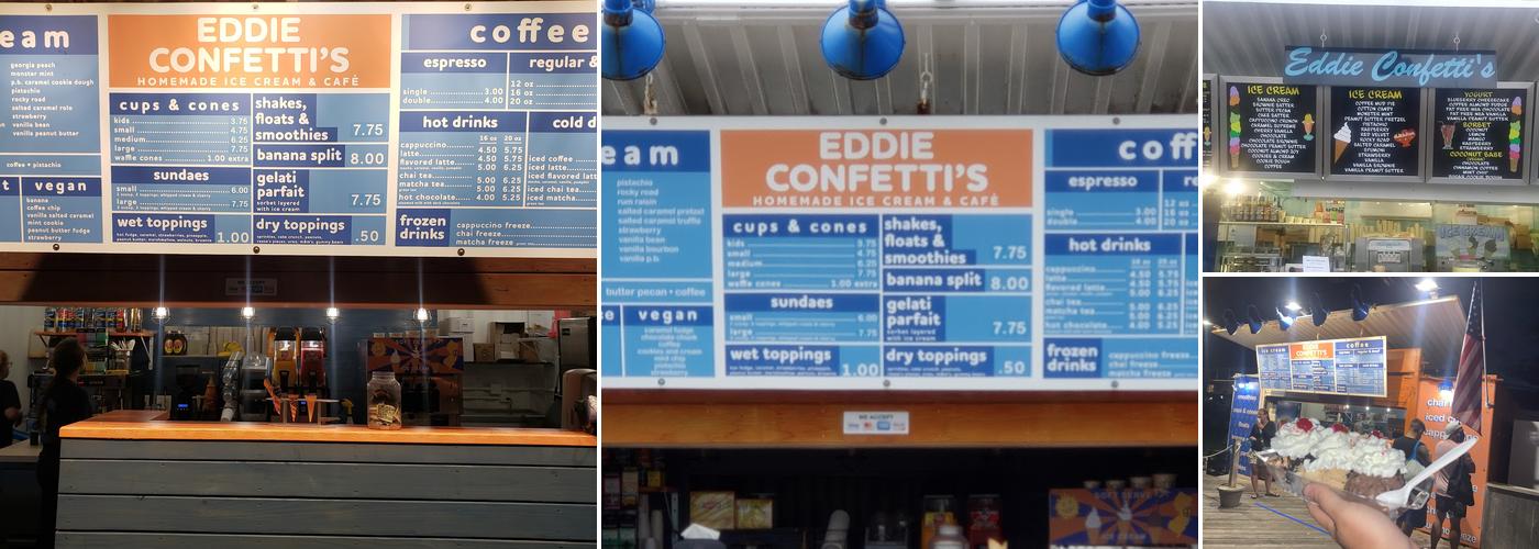 Eddie Confetti's Ice Cream & Cafe Menu