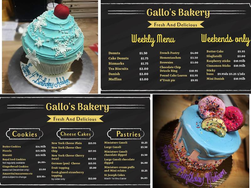 Gallo's Bakery Menu