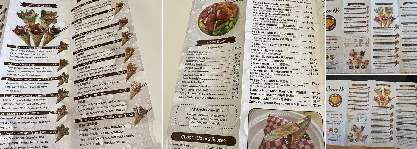 Coco Ni Menu