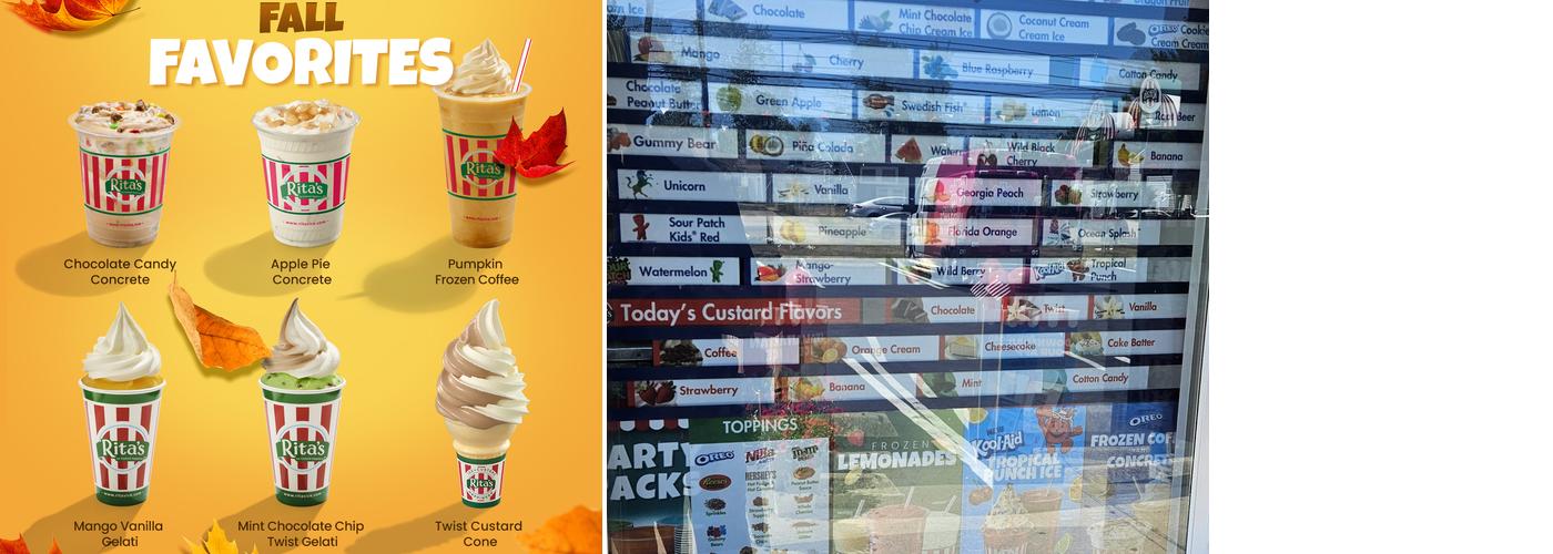 Rita's Italian Ice & Frozen Custard Menu