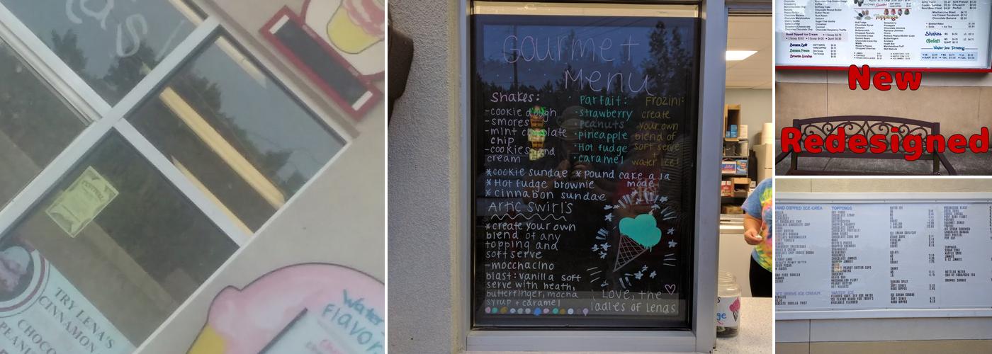 Lena's Homemade Water Ice Menu