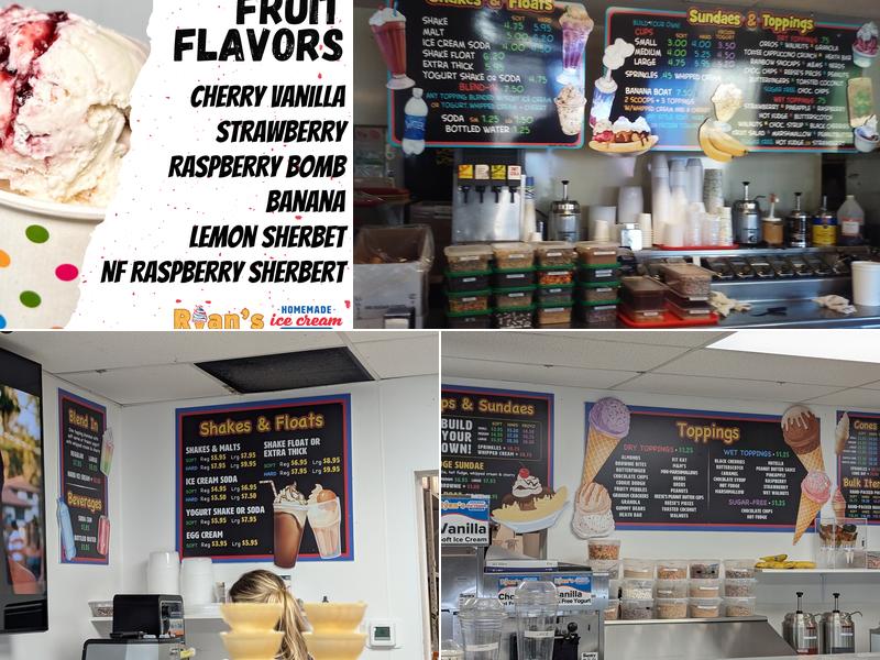 Ryan's Homemade Ice Cream Menu