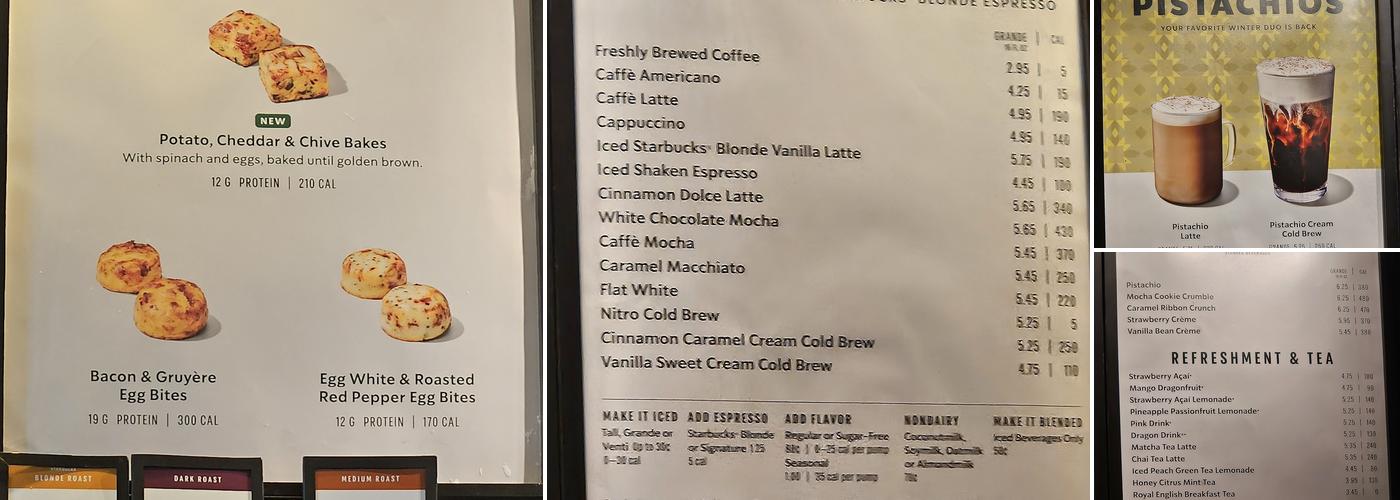 Starbucks Menu