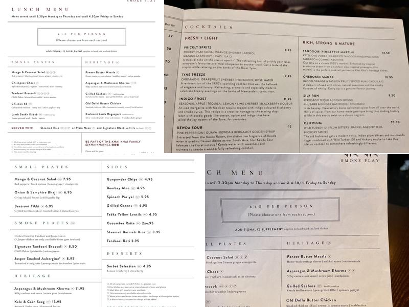 Khai Khai (খাই খাই) Indian Restaurant Newcastle Upon Tyne Menu