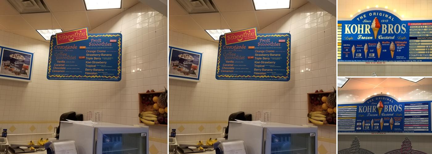Kohr Brothers Frozen Custard Menu