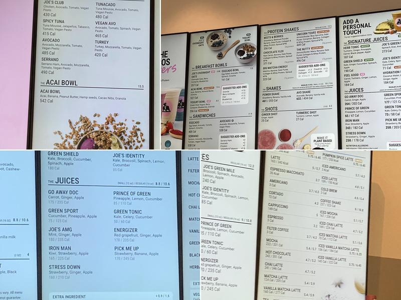 JOE & THE JUICE Menu