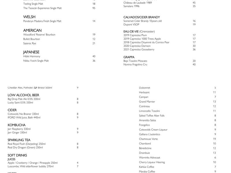 The Dining Room at Whatley Manor Menu