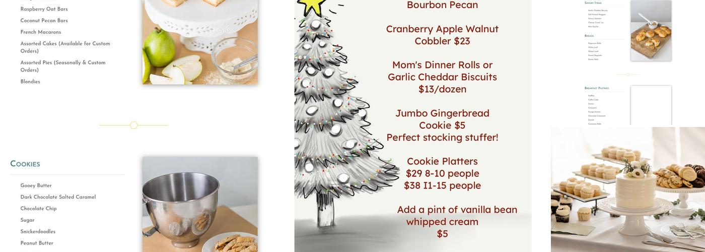 Bittersweet Bakery Menu
