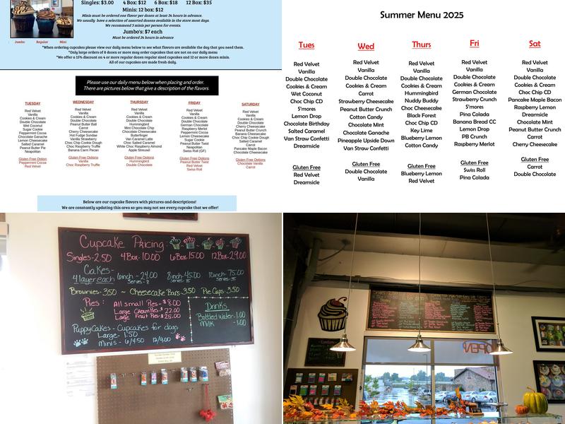 Cupcake Company Menu
