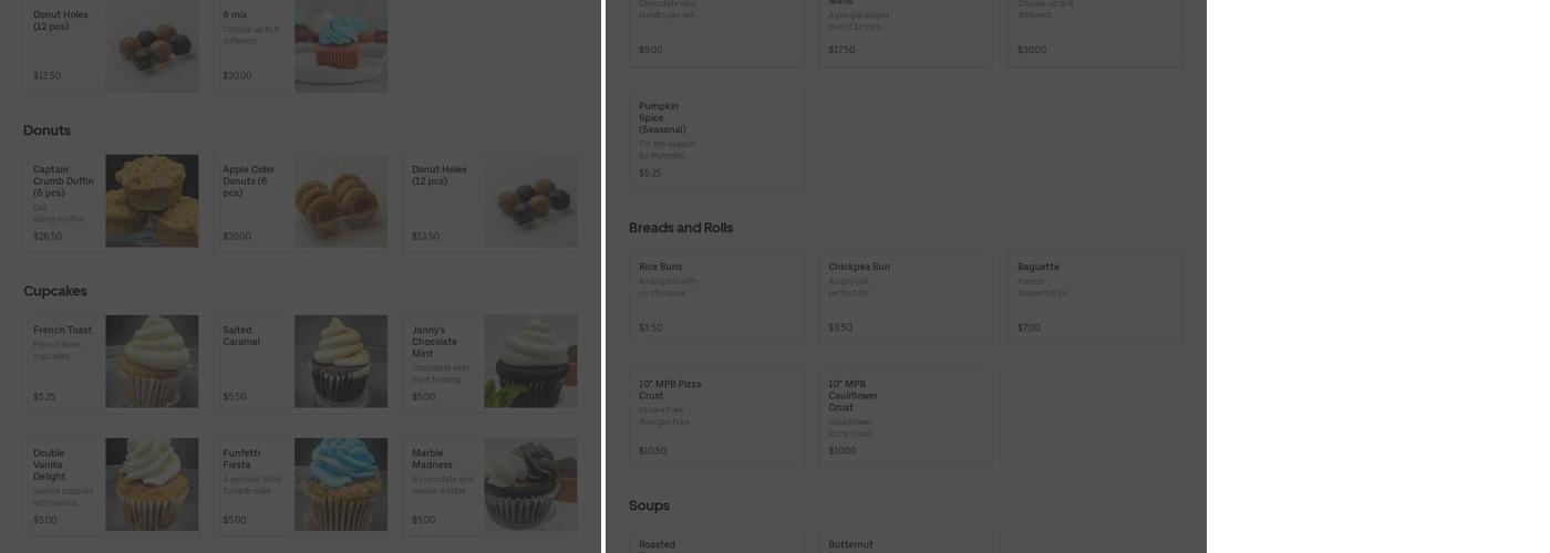 Mo’Pweeze Bakery Menu