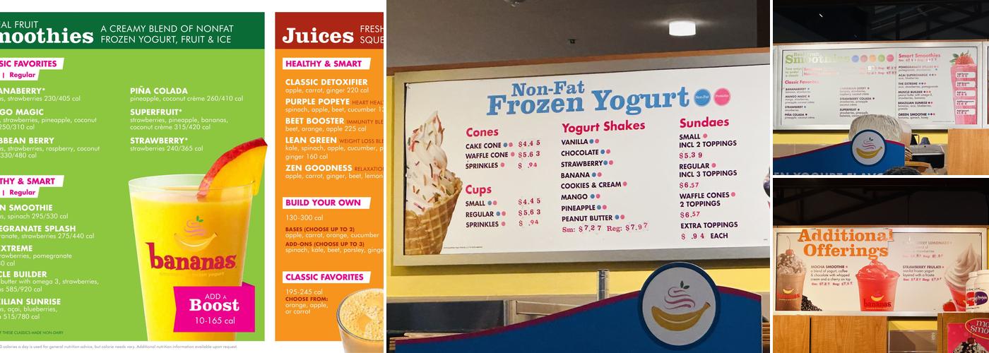 Bananas Menu
