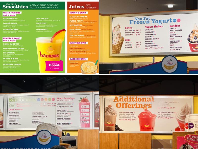 Bananas Menu