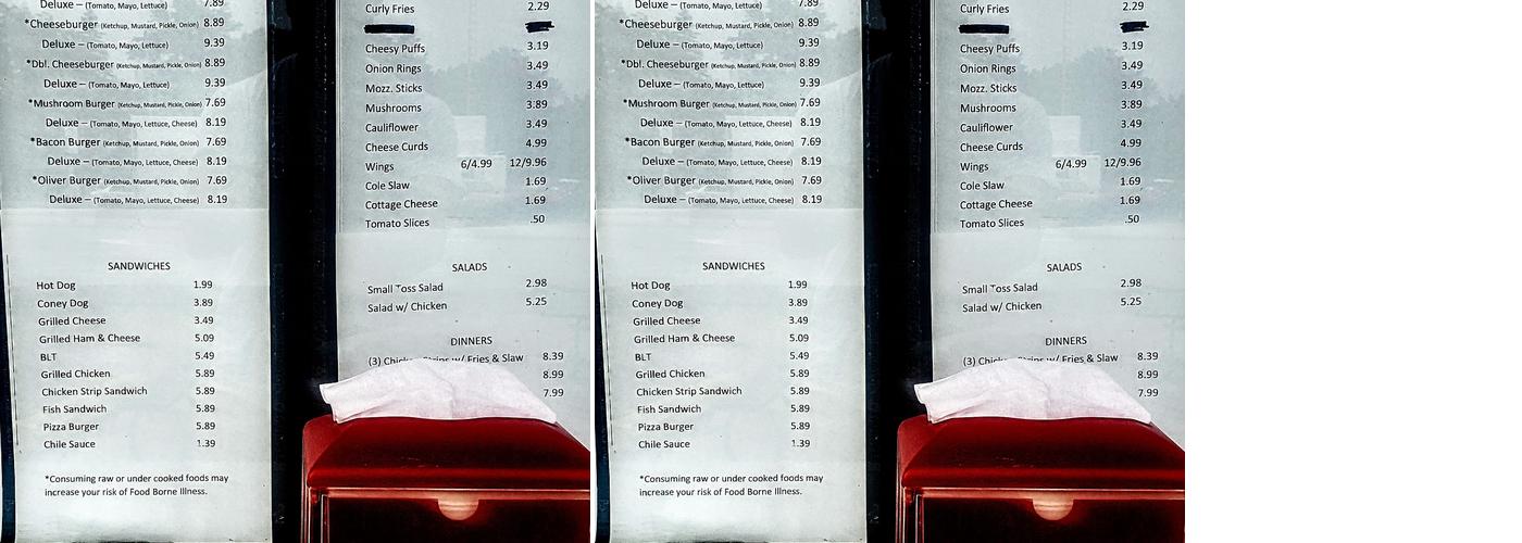 Frosty Freeze of Marion Menu