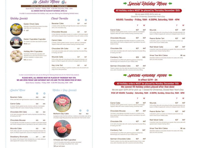 Baking Grace Menu