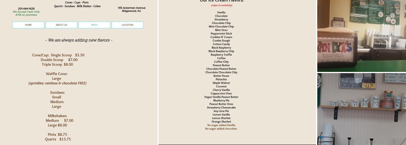 Van Dyk's Homemade Ice Cream Menu