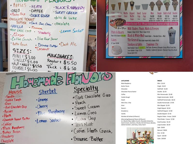 Sweet Things Ice Cream Shoppe Menu
