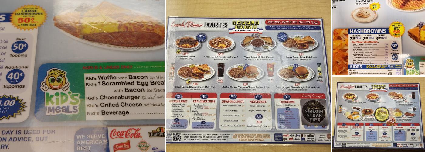 Waffle House Menu