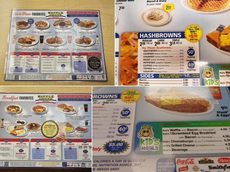 Waffle House Menu