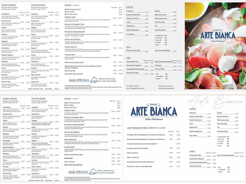 Arte Bianca Menu