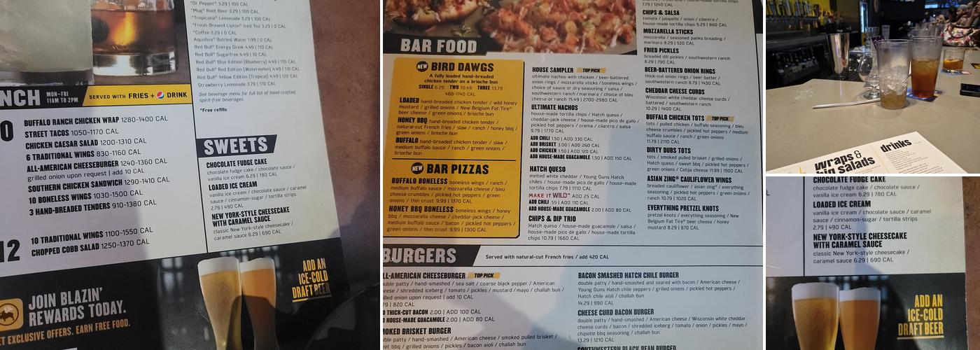 Buffalo Wild Wings Menu