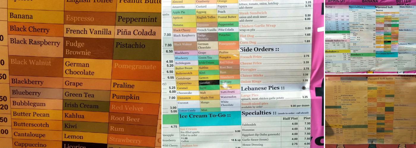 Talk of the Town Ice Cream & More Menu