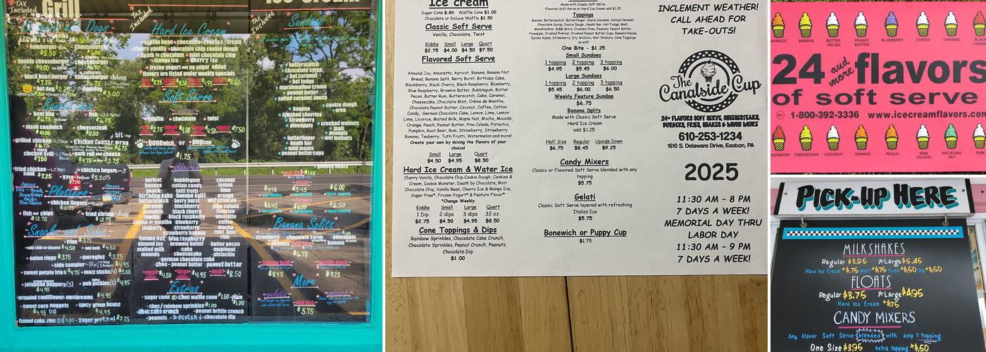 The Canalside Cup Menu