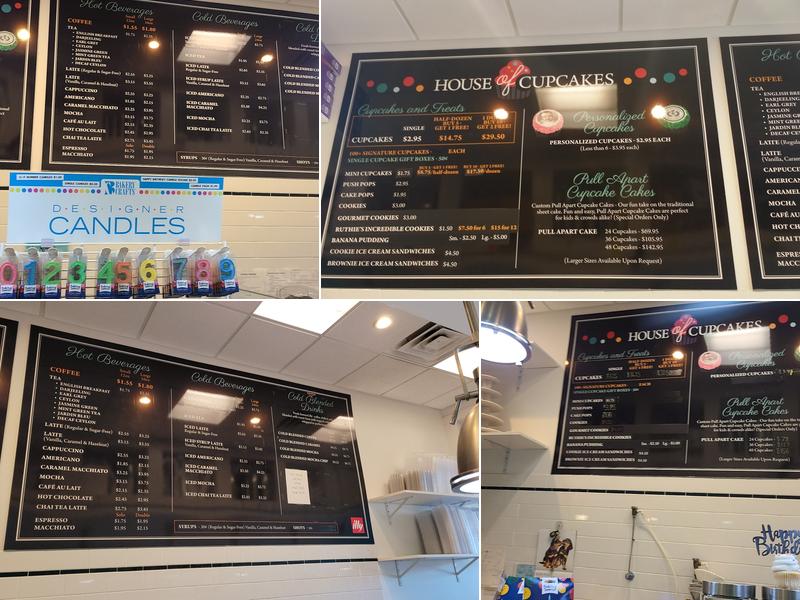 House of Cupcakes Menu