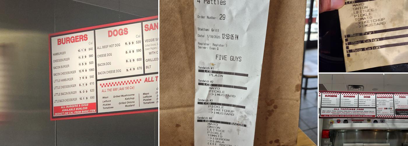 Five Guys Menu