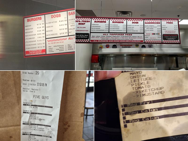 Five Guys Menu
