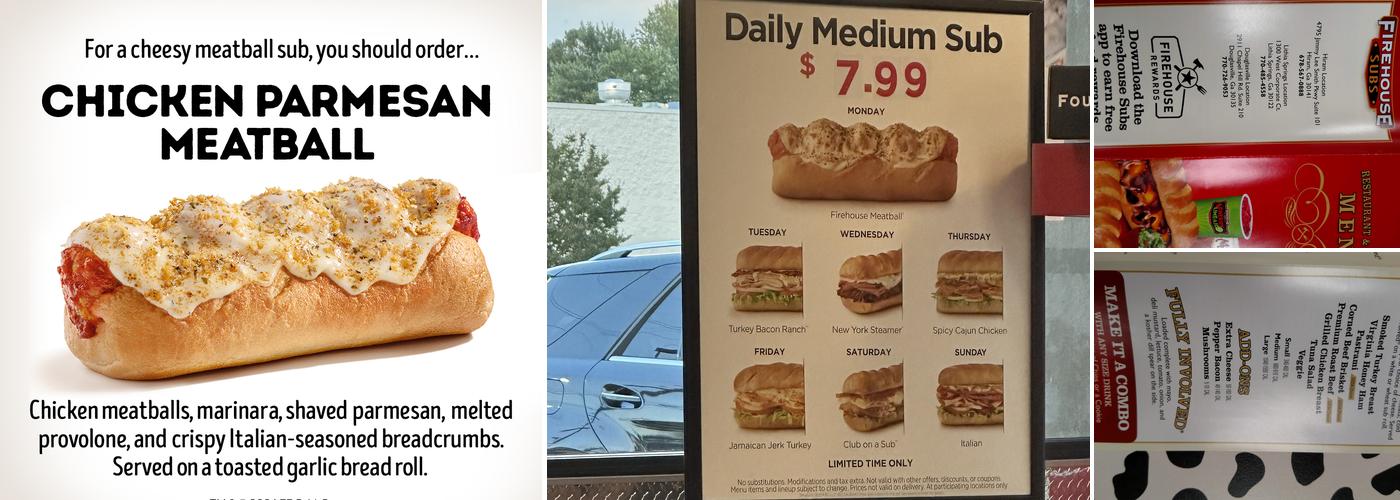 Firehouse Subs Douglasville Menu