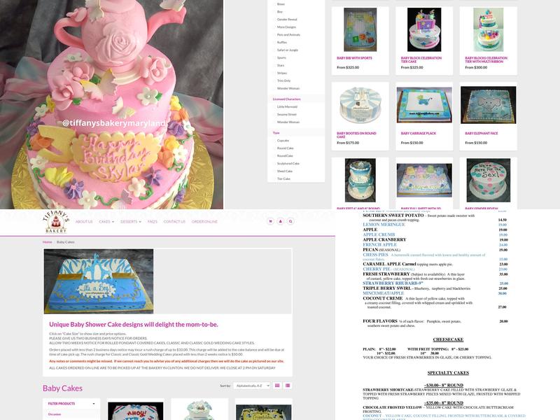 Tiffanys Bakery Menu