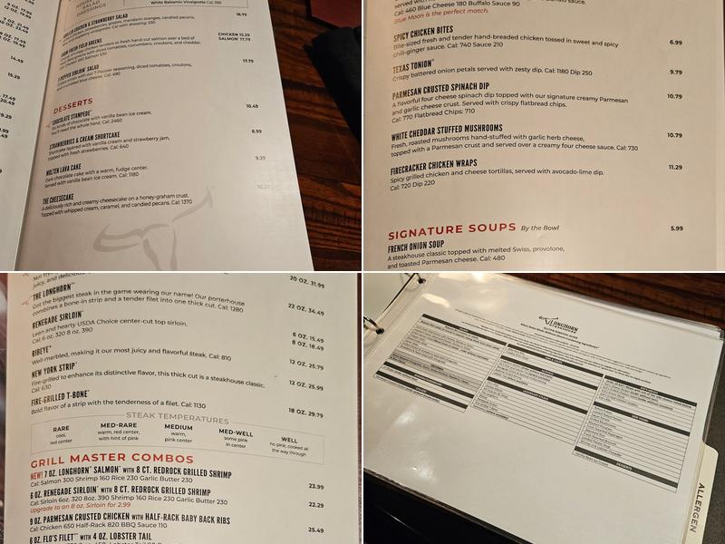 LongHorn Steakhouse Menu