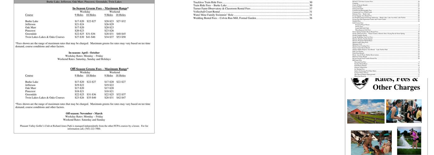 Burke Lake Park Ice Cream Parlor Menu